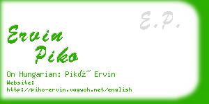 ervin piko business card